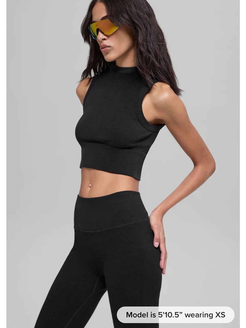 Alo Yoga Seamless Two Tone Rib Hooded Vest - Picture 8 of 9
